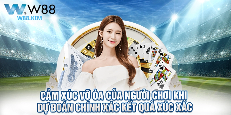 Cảm xúc vỡ òa của người chơi khi dự đoán chính xác kết quả xúc xắc.