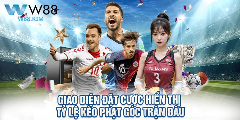Giao diện đặt cược hiển thị tỷ lệ kèo phạt góc trận đấu