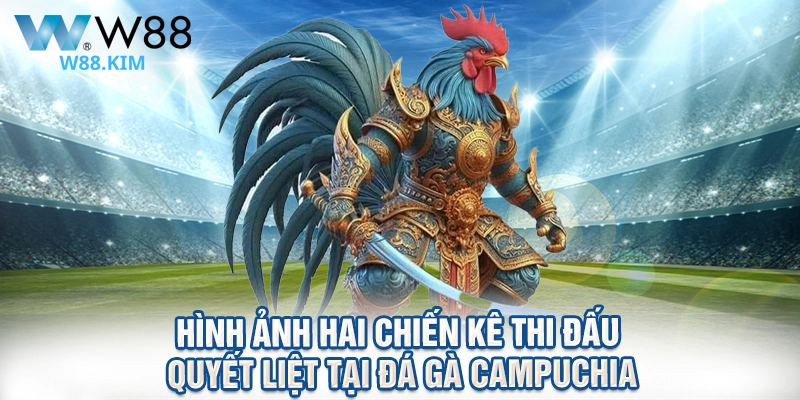 Hình ảnh hai chiến kê thi đấu quyết liệt tại đá gà campuchia