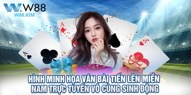 Hình minh họa ván bài tiến lên miền nam trực tuyến vô cùng sinh động