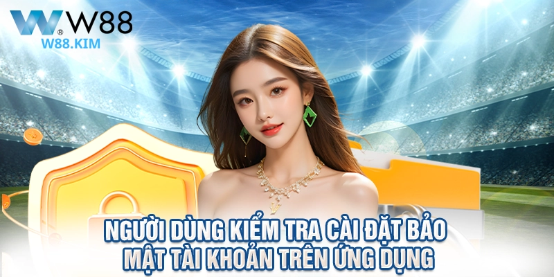 Người dùng kiểm tra cài đặt bảo mật tài khoản trên ứng dụng