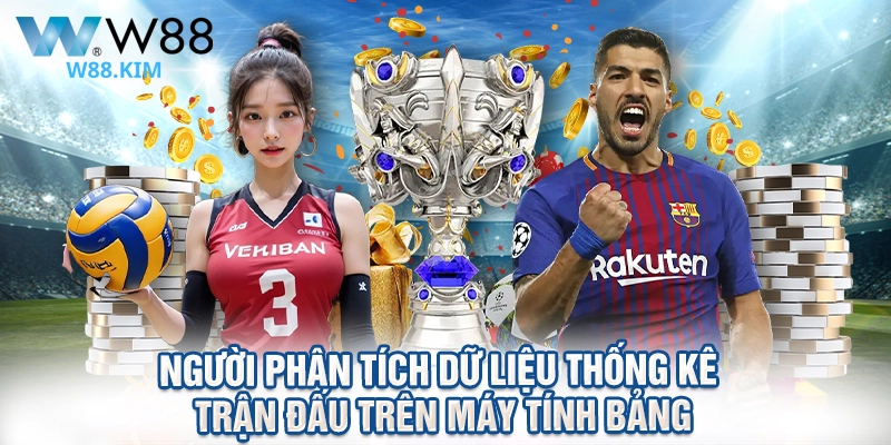 Người phân tích dữ liệu thống kê trận đấu trên máy tính bảng