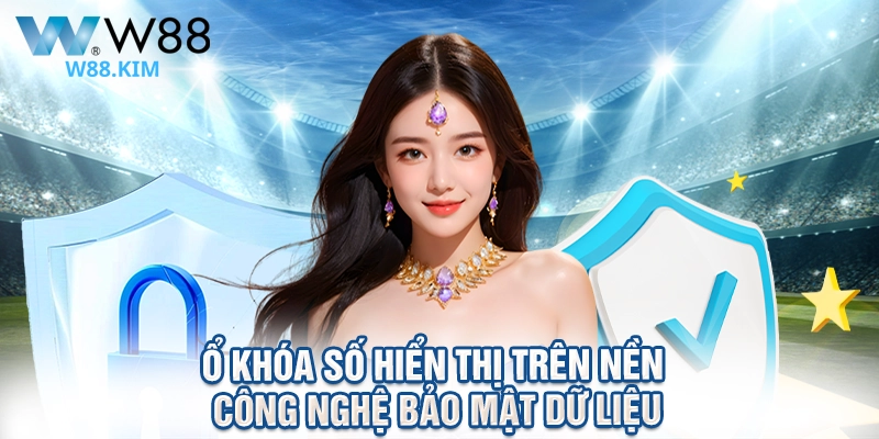Ổ khóa số hiển thị trên nền công nghệ bảo mật dữ liệu