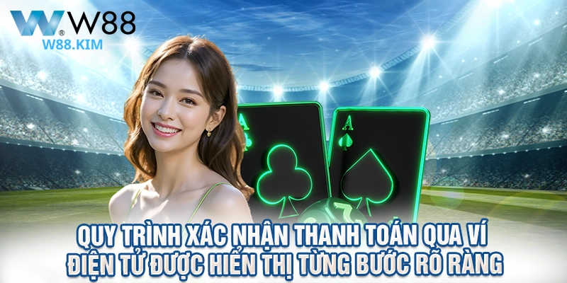 Quy trình xác nhận thanh toán qua ví điện tử được hiển thị từng bước rõ ràng